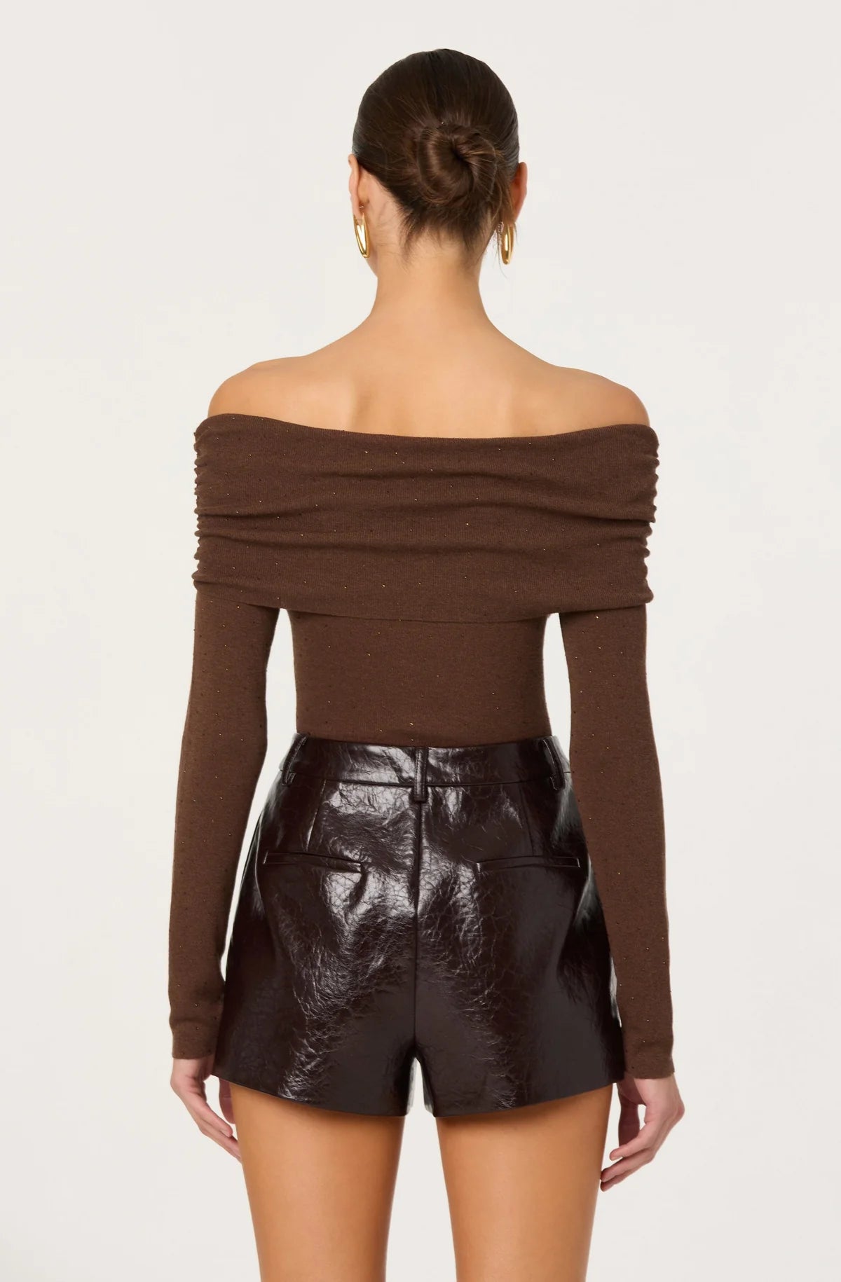 Kylin Off Shoulder Rhinestone Sweater