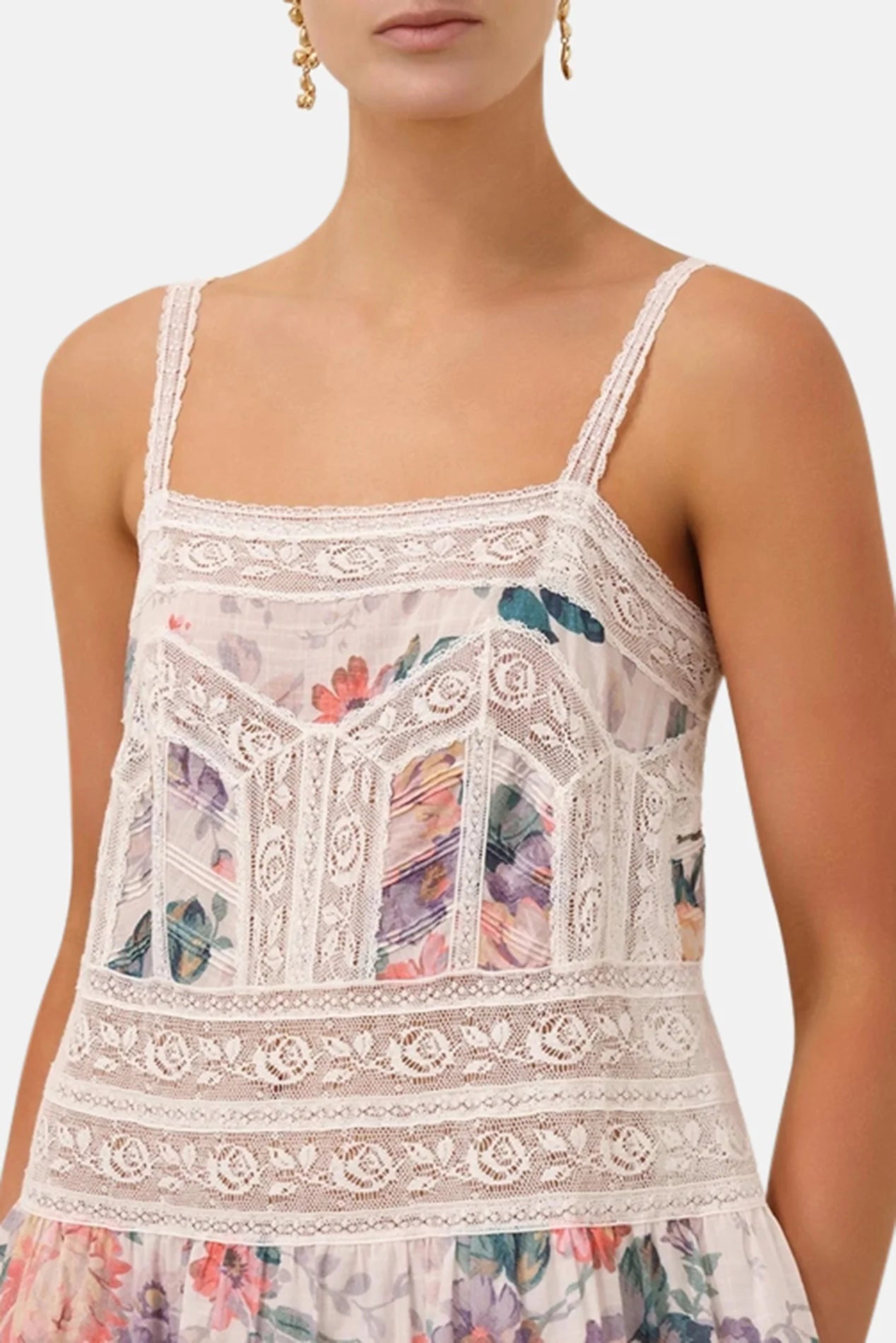 Acacia Lace Trim Mini Dress