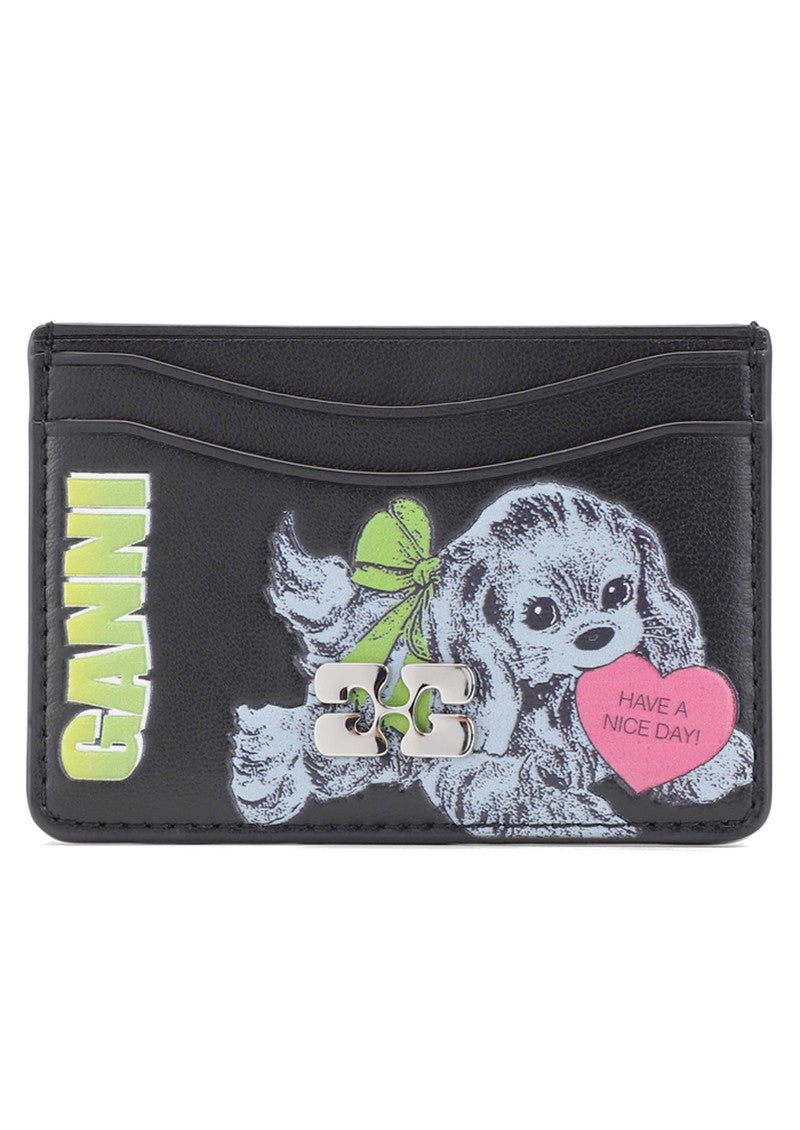 Ganni Card Holder Blue Dog