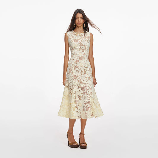Crochet Lace Midi Dress