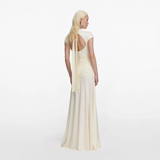 Jersey Draped Maxi Dress