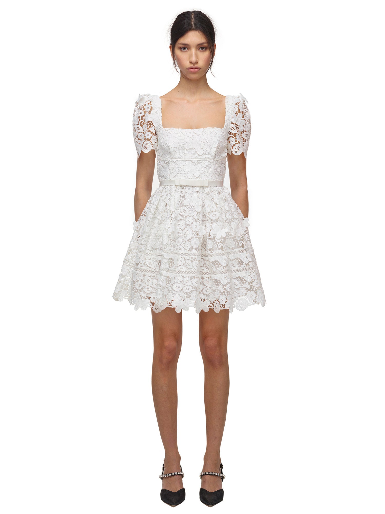 Guipure lace mini dress hotsell