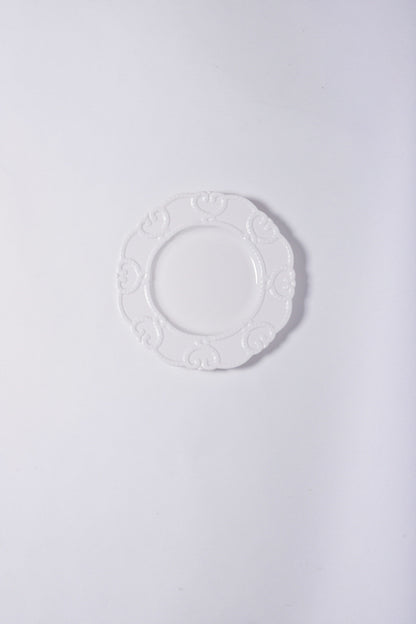 Platos de postre de encaje blanco