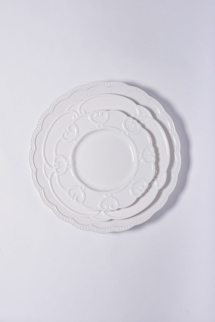 White Lace Dessert Plates