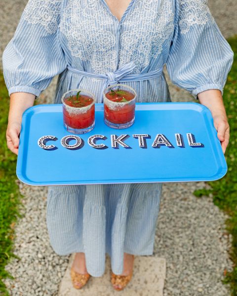 Cocktail/Sky Blue Tray 53/32cm