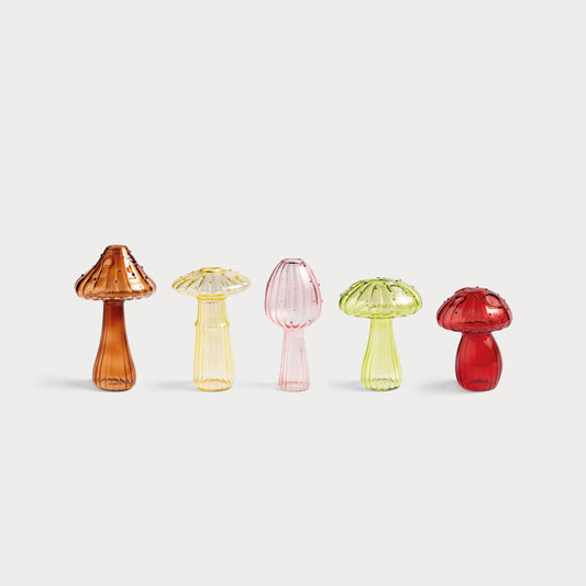 Vase Mushroom Multicolor Set Of 5