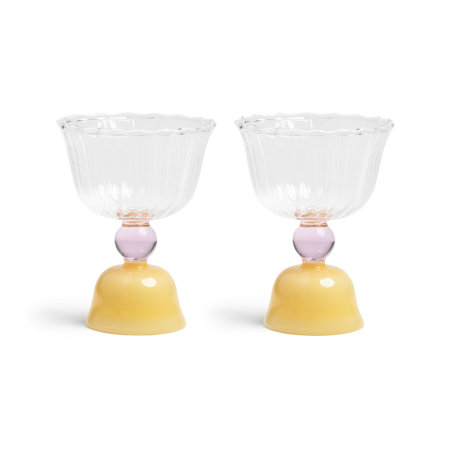 Glass Tulip Caramel Set Of 2 351-05