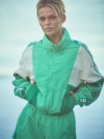 Cropped Windbreaker Hoodie