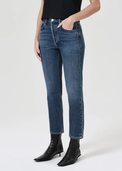 Vaqueros Riley de talle alto y corte recto.