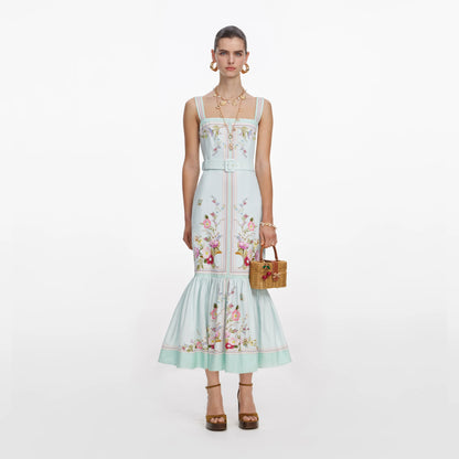 Floral Linen Midi Dress