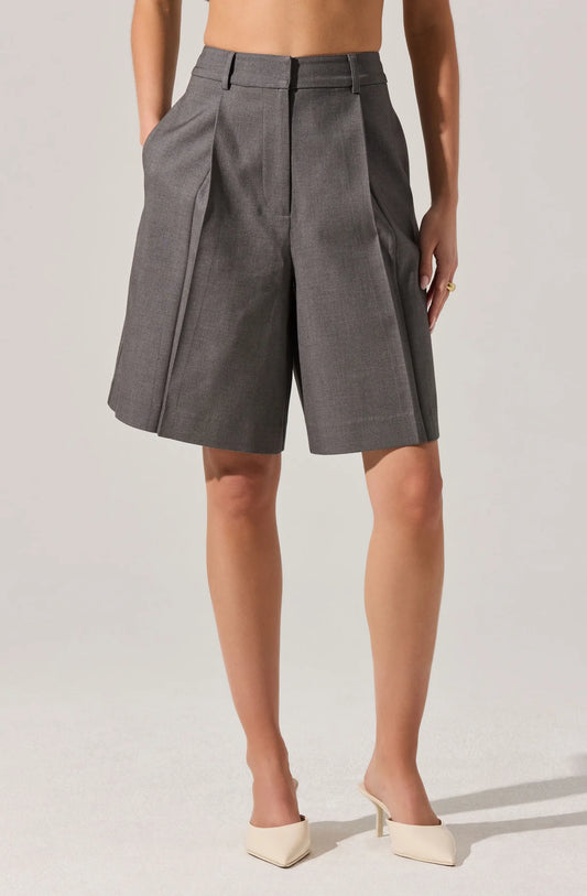 Quillie Pleated Tailored Bermuda Shorts
