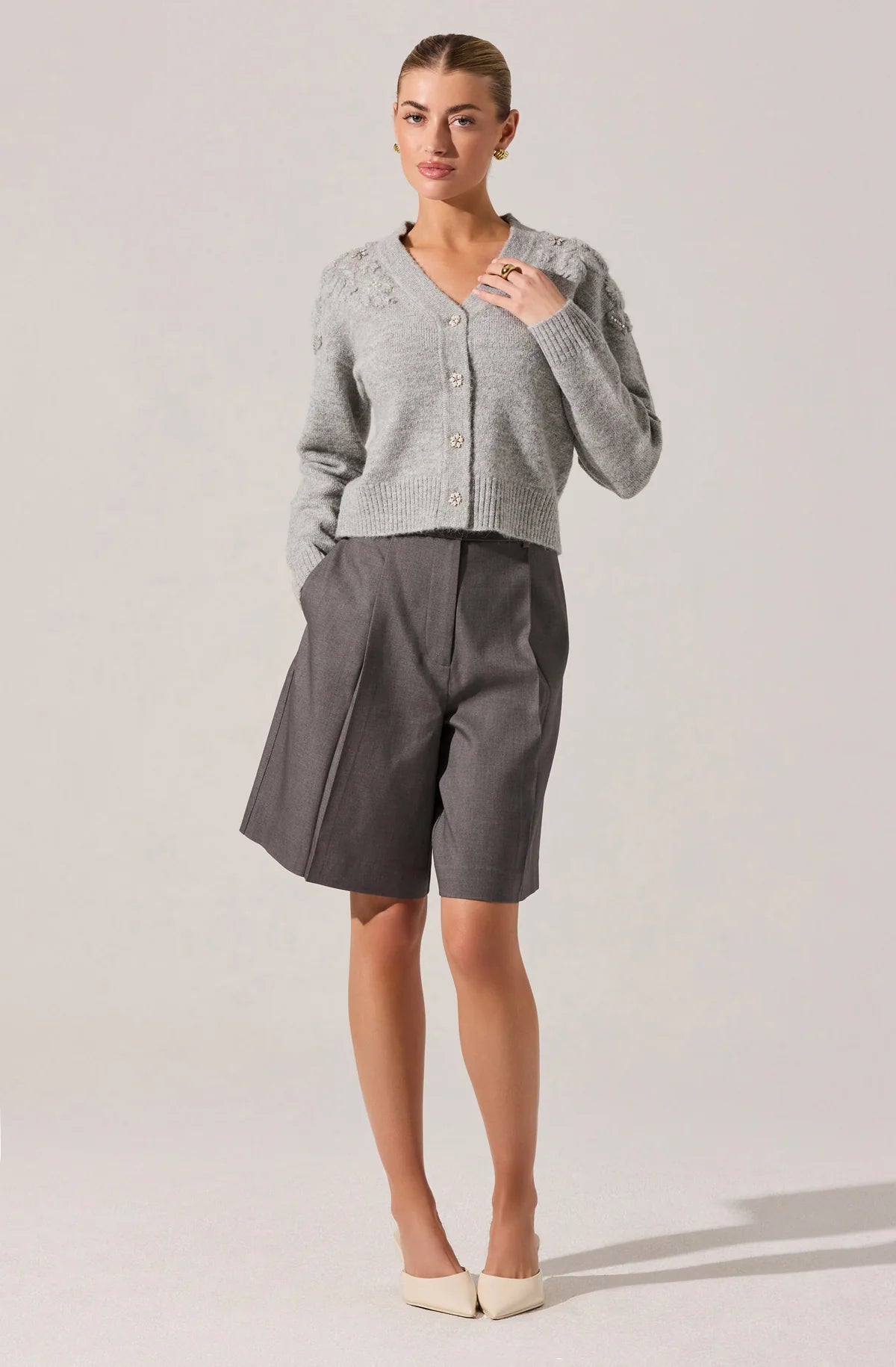 Quillie Pleated Tailored Bermuda Shorts