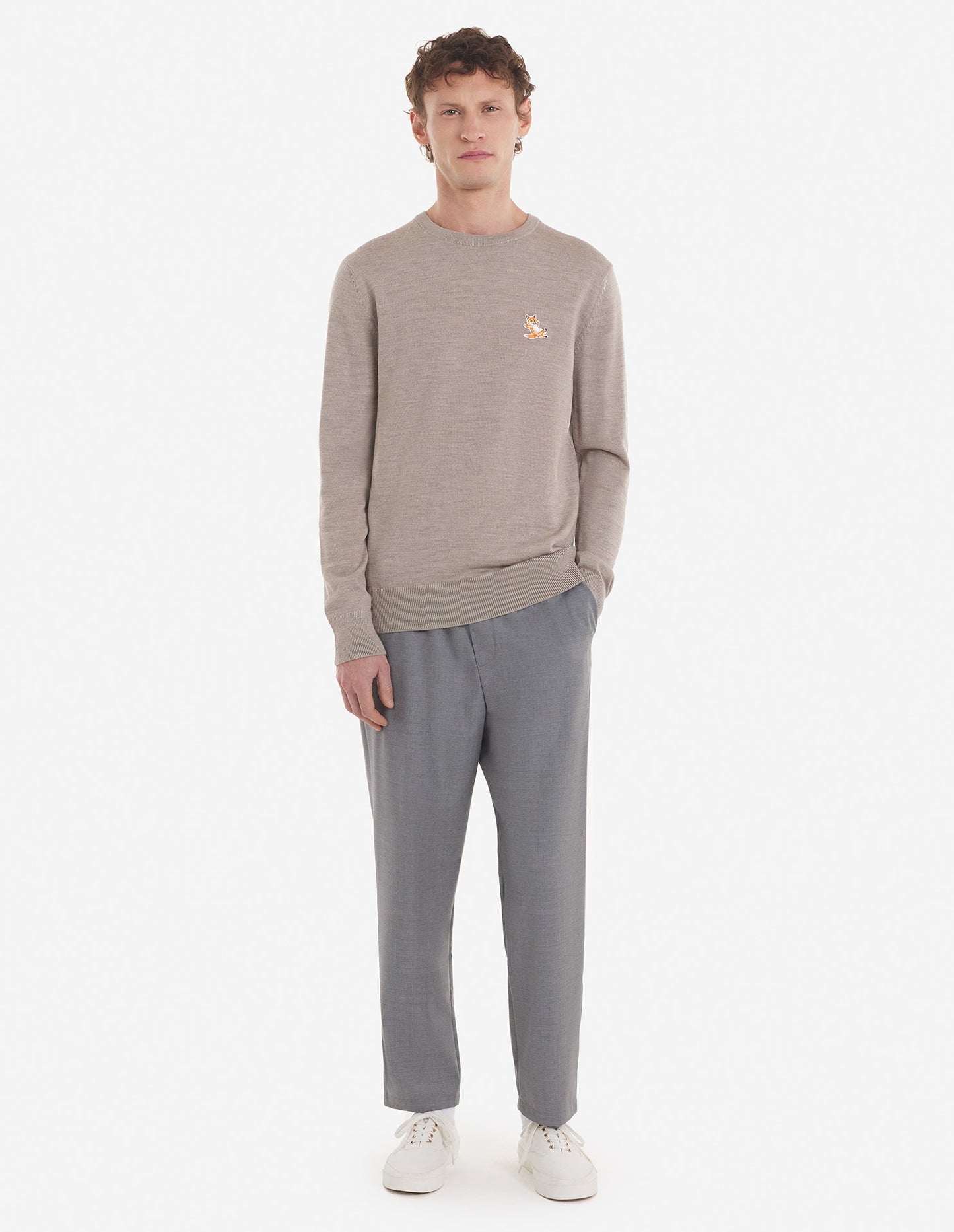 Chillax Fox Patch R-Neck Jumper