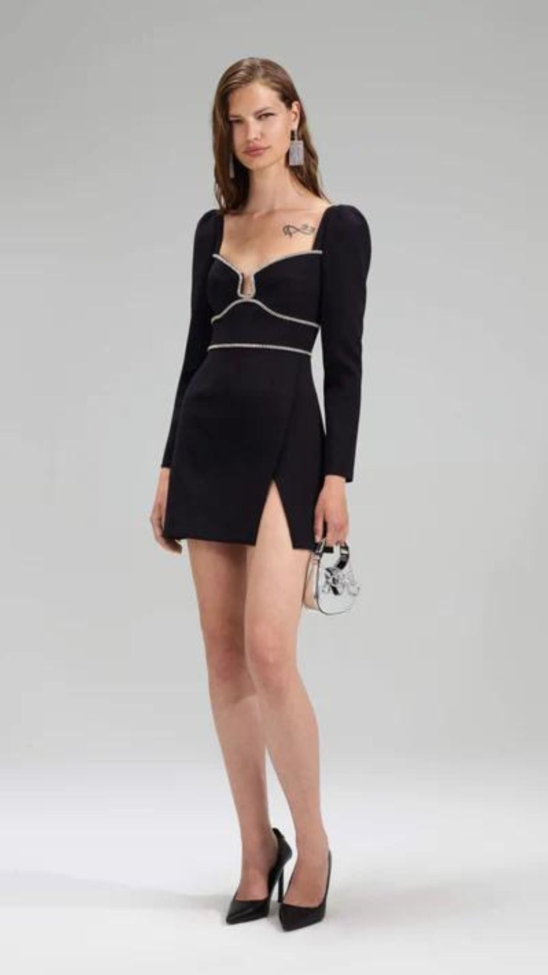 Crepe Diamante Mini Dress