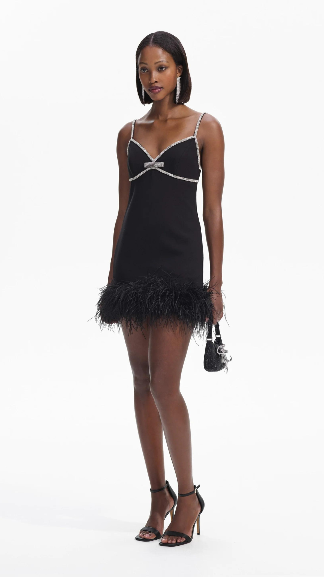 Crepe Feather Mini Dress