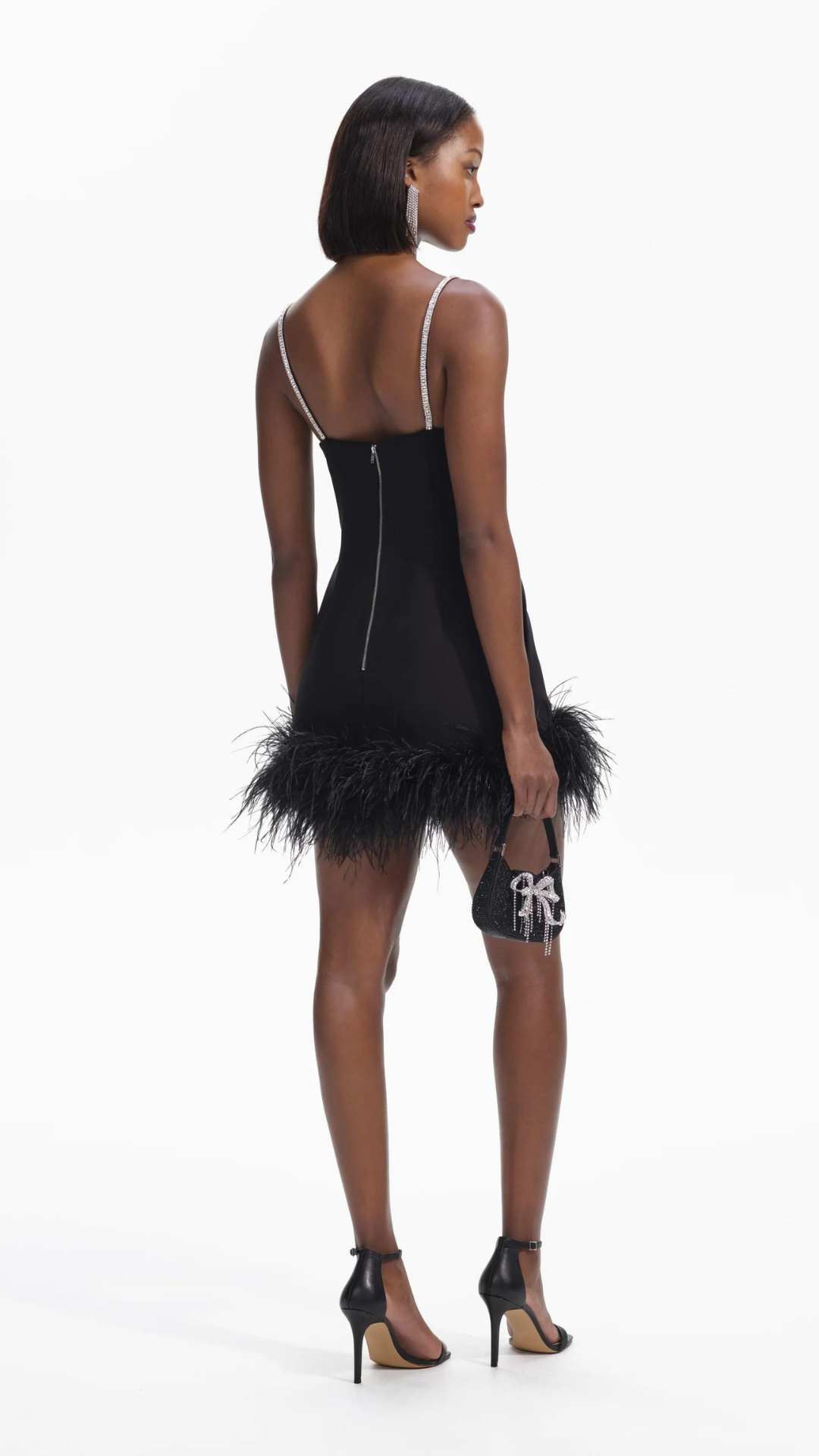 Crepe Feather Mini Dress