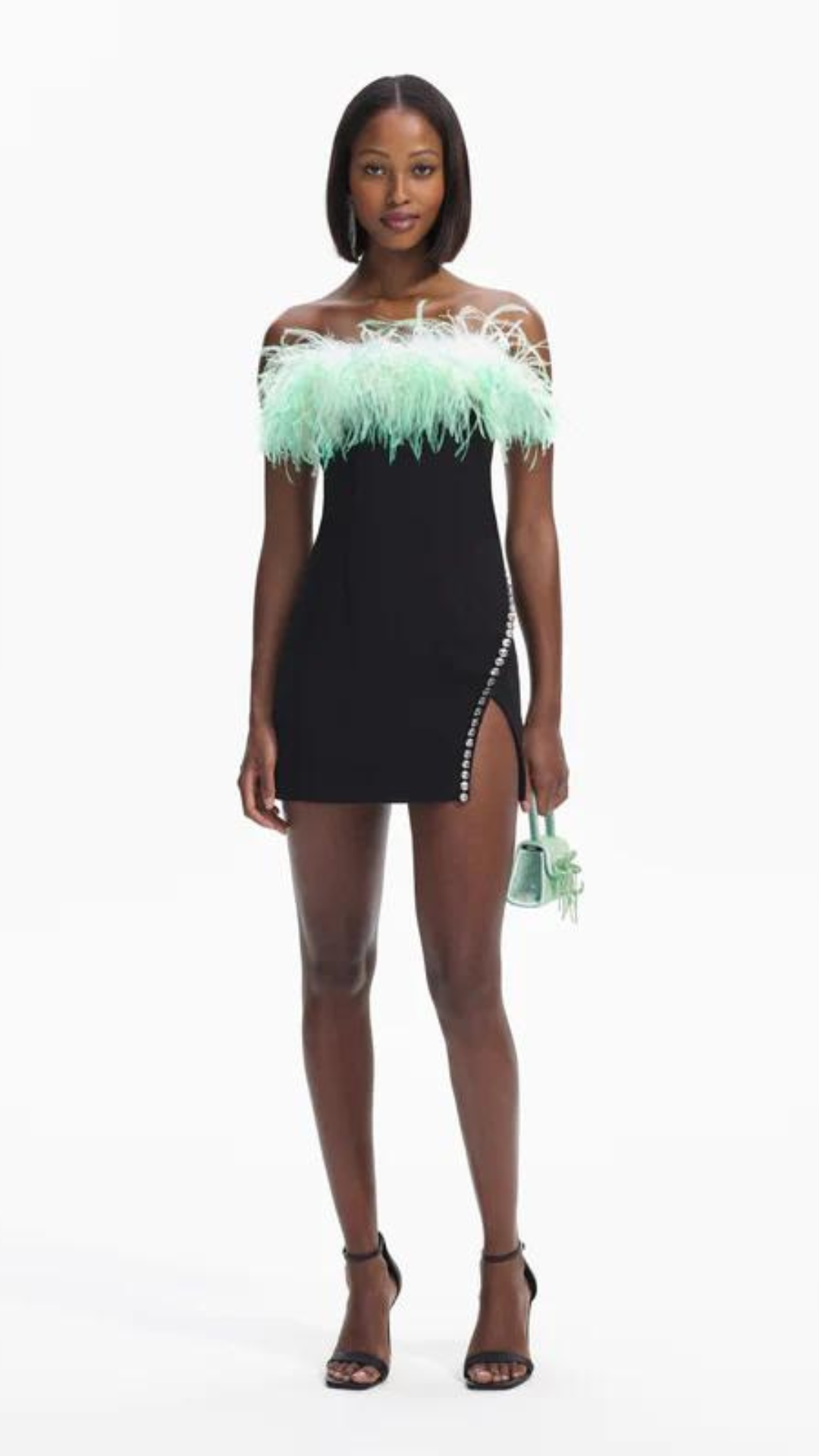 Sequin Feather Mini Dress