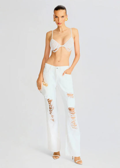 Jeans Madison adornados con perlas