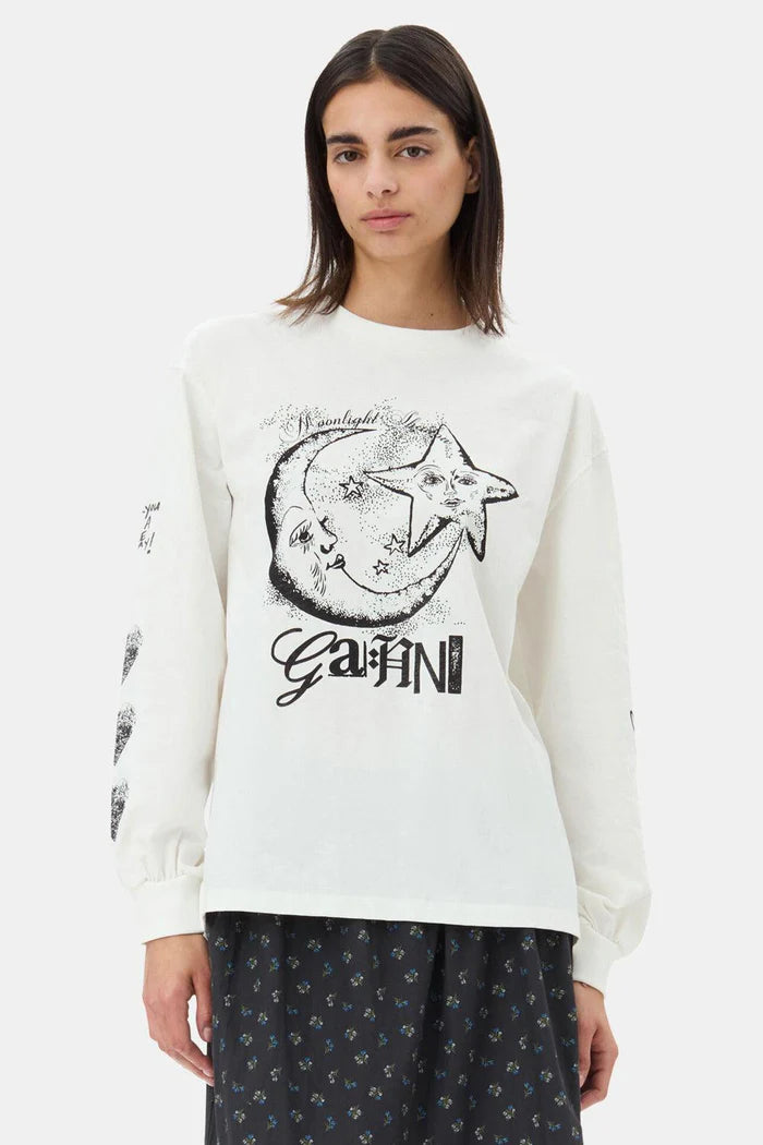 Heavy Jersey Moon Long Sleeve T-Shirt