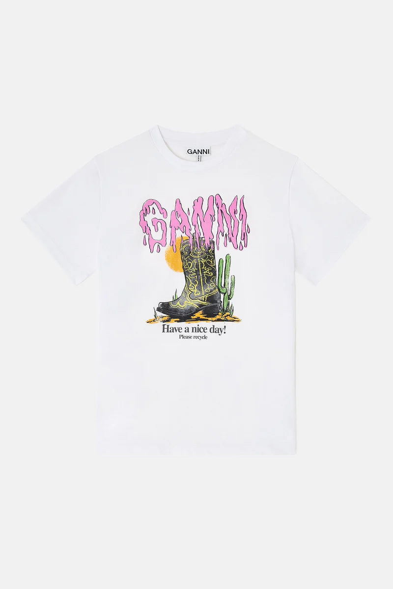 Jersey T-Shirt Boots Print