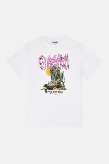 Jersey T-Shirt Boots Print