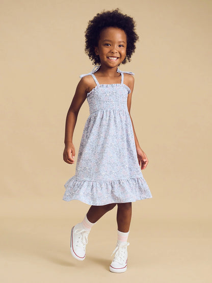 Vestido fruncido con estampado floral