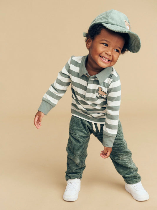 Dino Stripe Polo/Pant Set