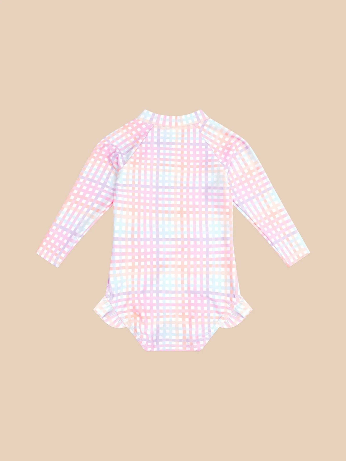 Rainbow Check Frill Zip Swinsuit