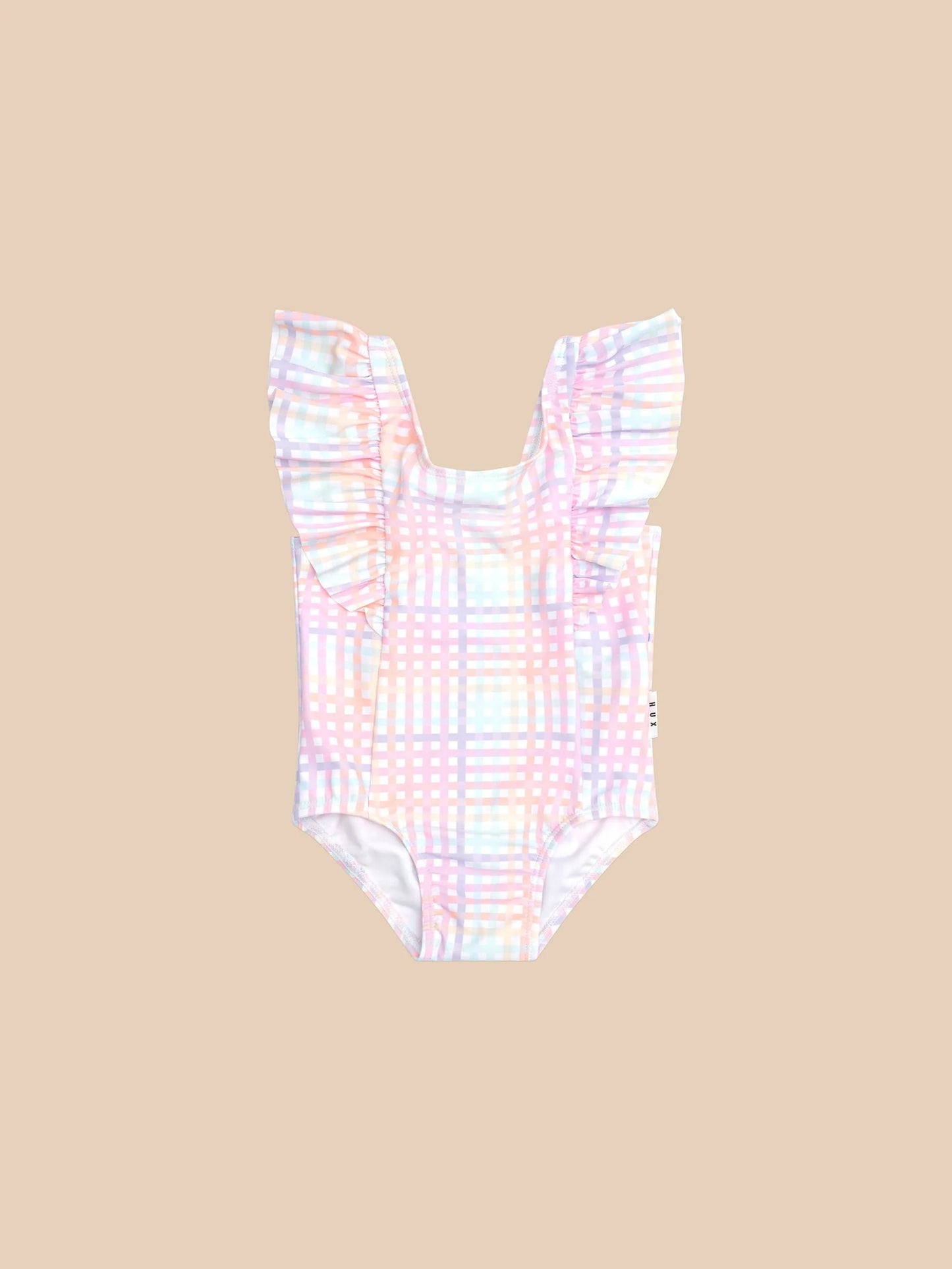 Rainbow Check Frill Swimsuit