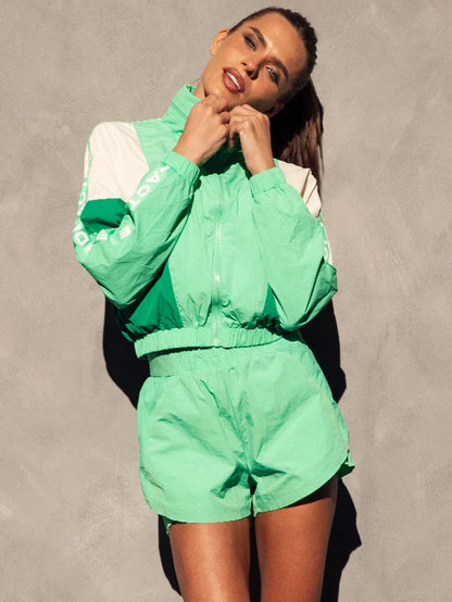 Cropped Windbreaker Hoodie