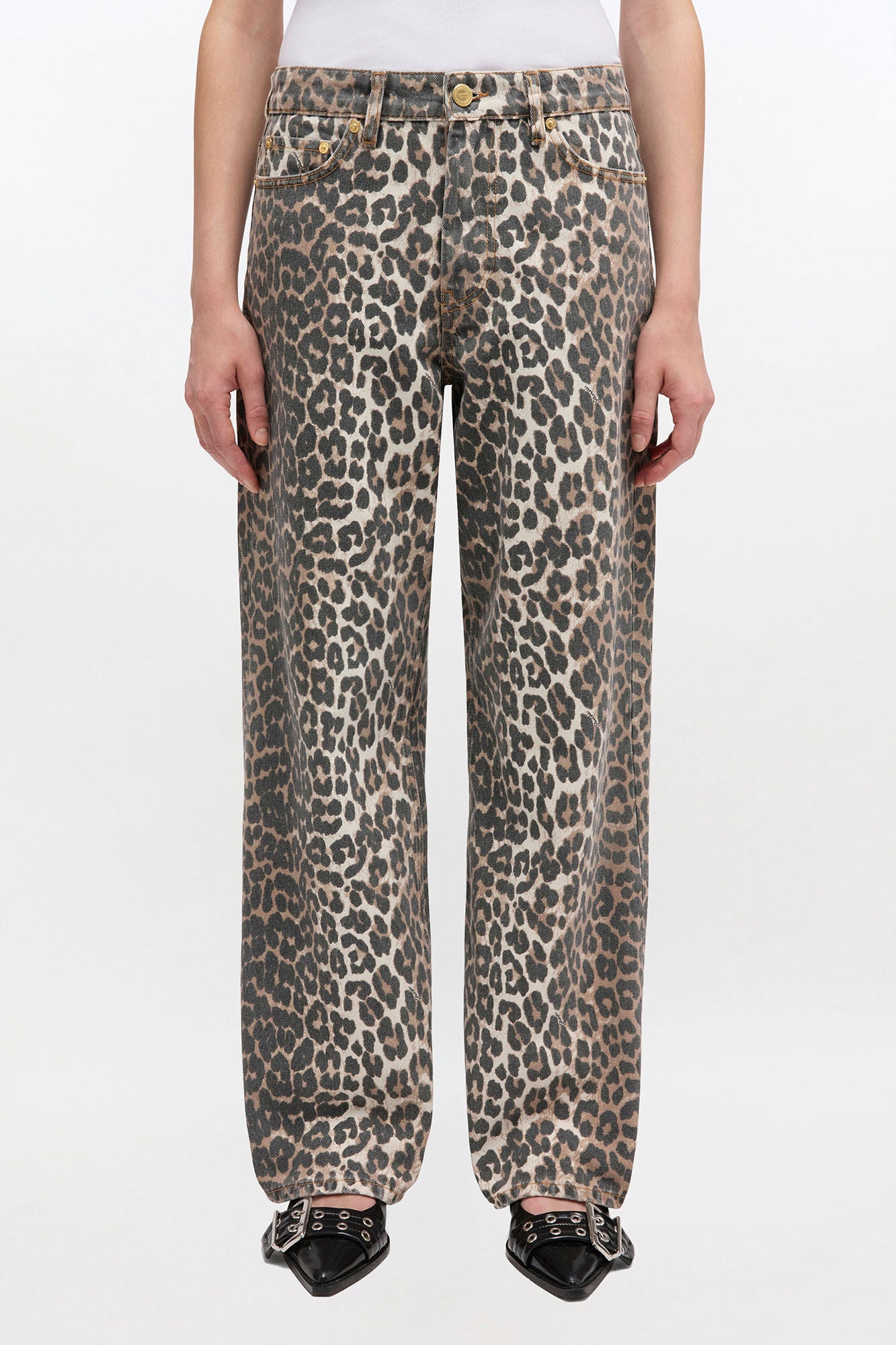 Leopard Print Denim Izey Pant