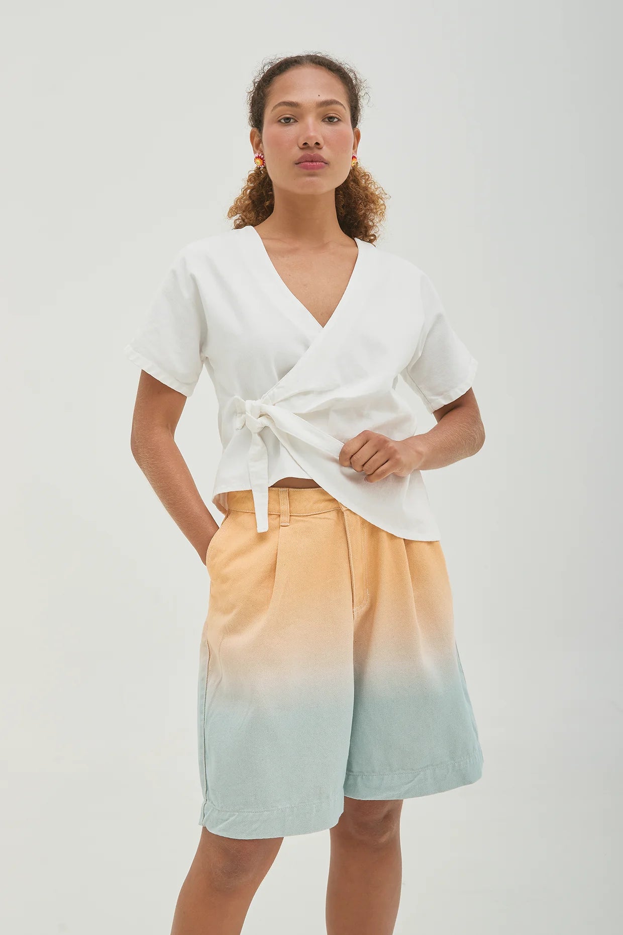 Coral Summer Bermuda Shorts