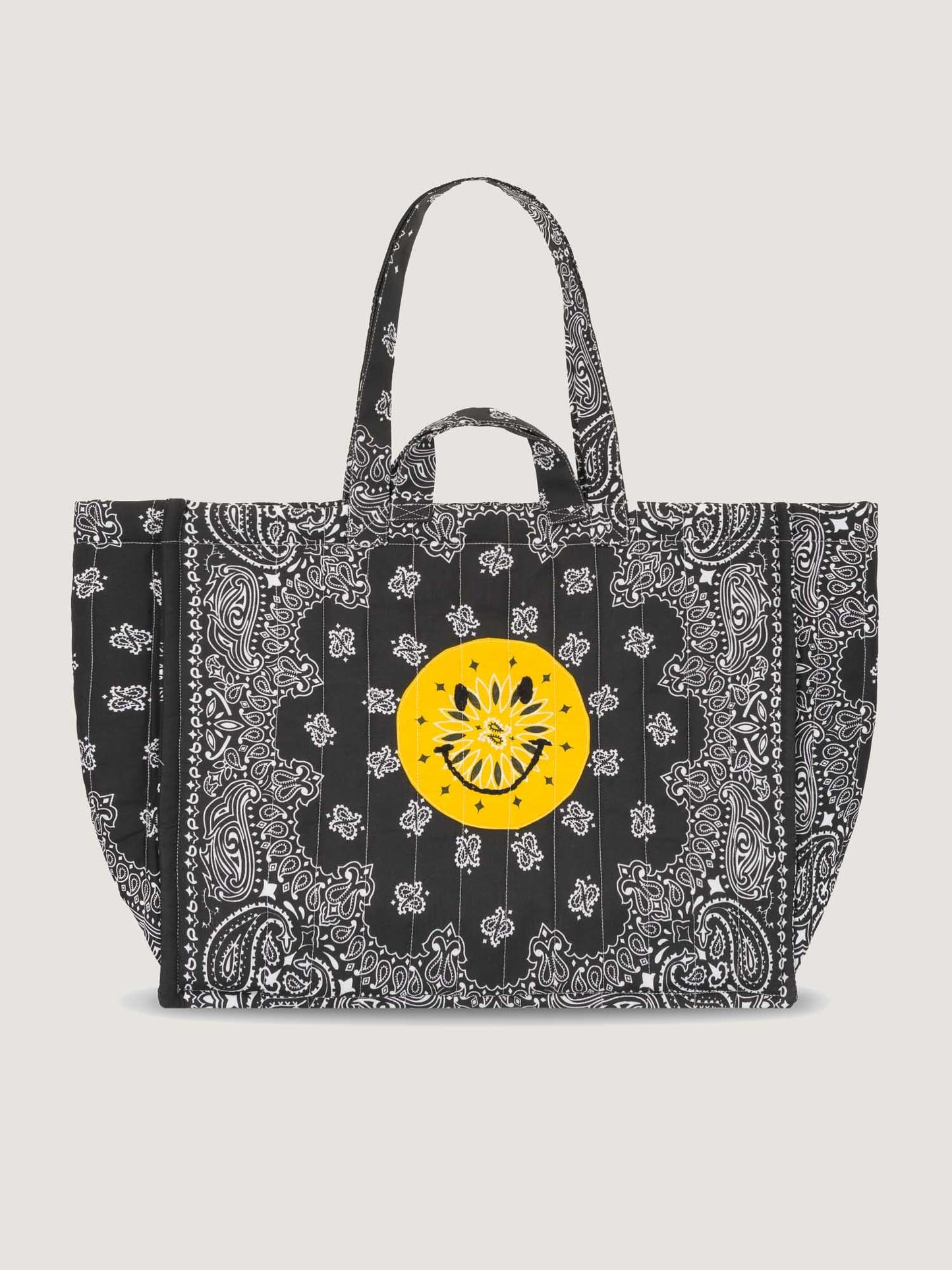 Quilted Maxi Cabas Tote Happy Face