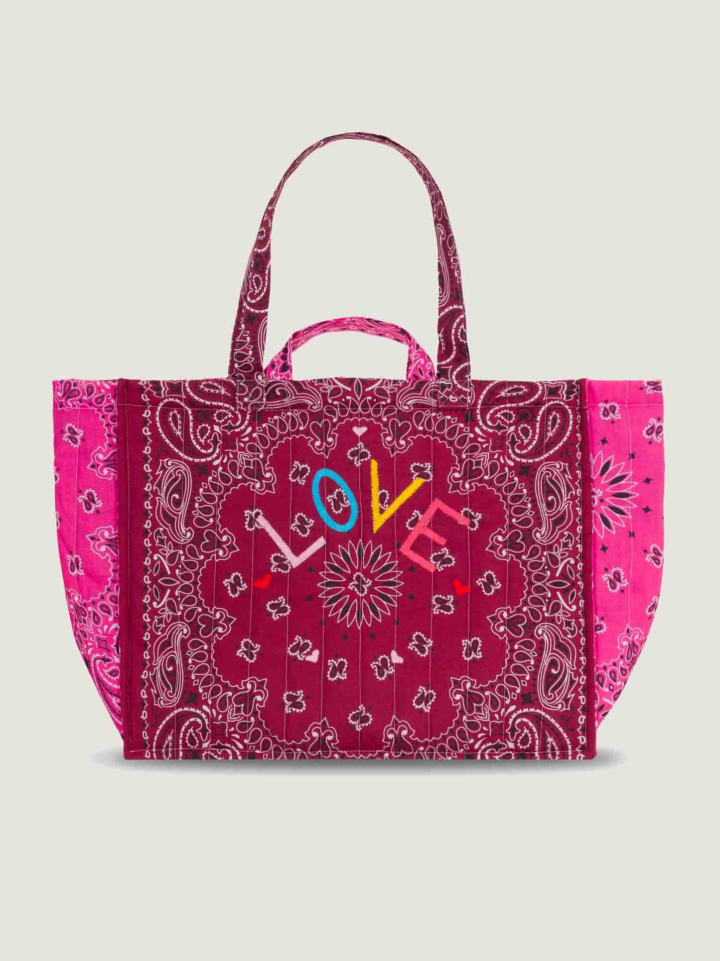 Quilted Maxi Cabas Tote Love