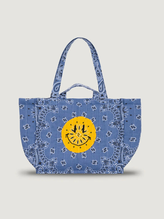 Quilted Medium Cabas Tote Happy Face