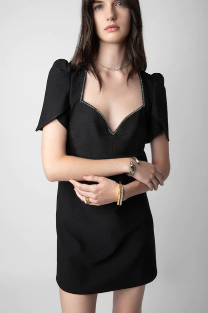 Vestido Roxelle de crepé con lentejuelas
