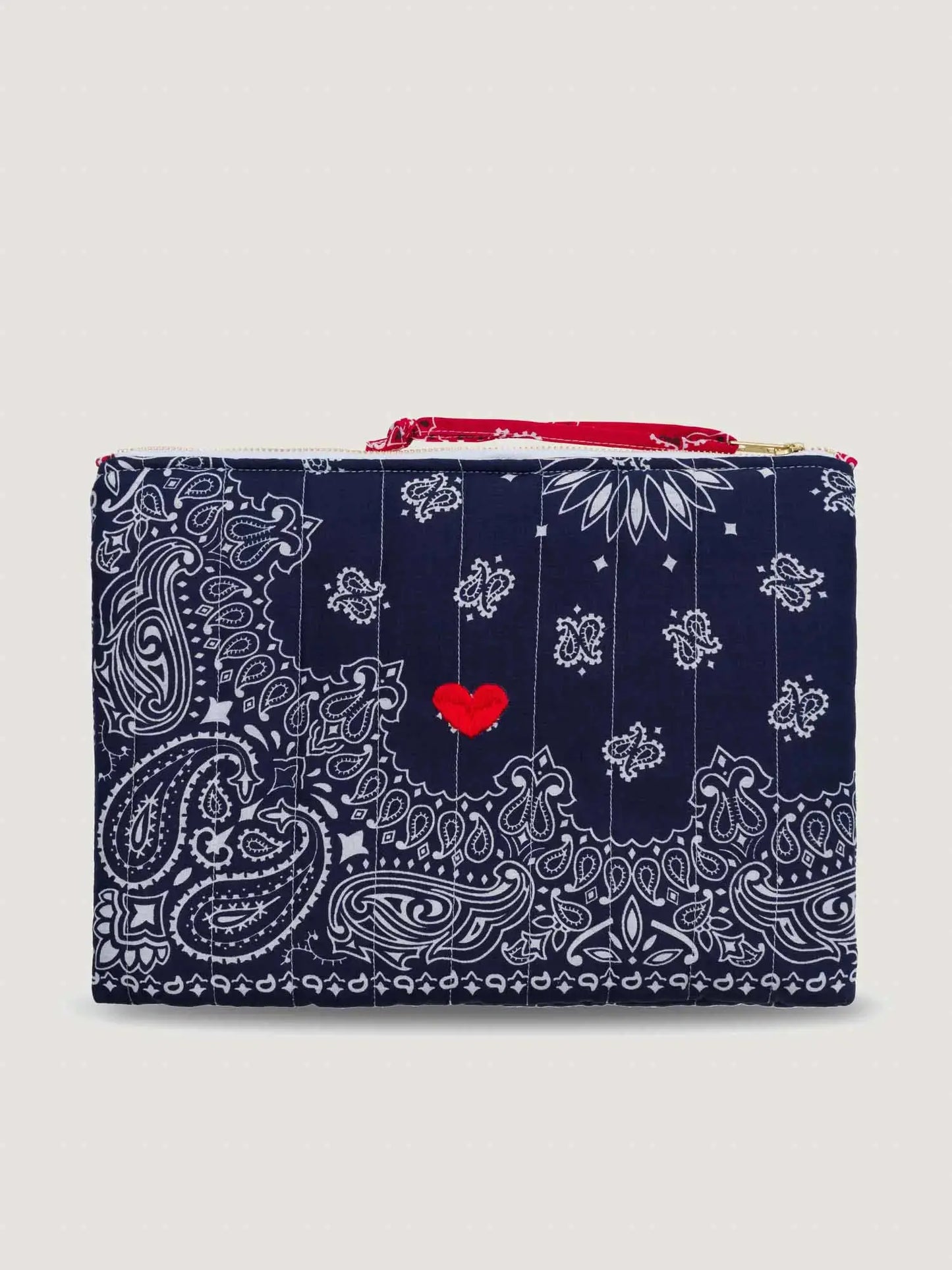 Quilted Zipper Pouch Coeur