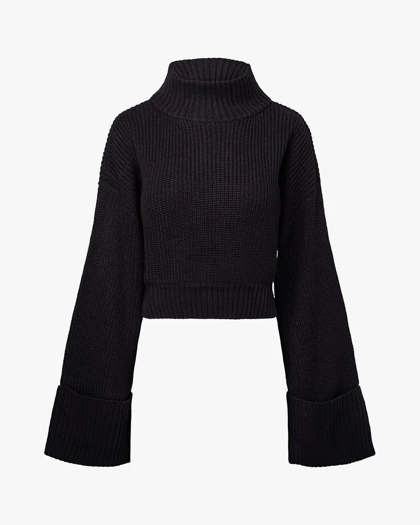 Cropped Turtle Neck Sweater