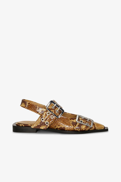 Snake Feminine Buckle Ballerinas
