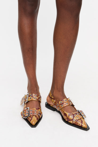 Snake Feminine Buckle Ballerinas