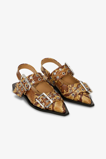 Snake Feminine Buckle Ballerinas