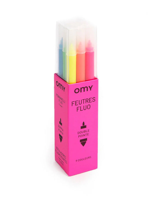 Set Of 9 Neon Markers