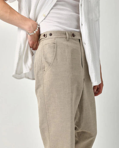 Pantalón de lino y algodón natural