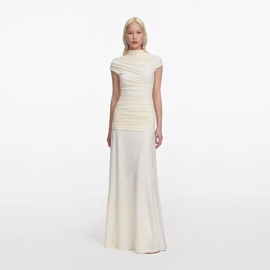 Jersey Draped Maxi Dress