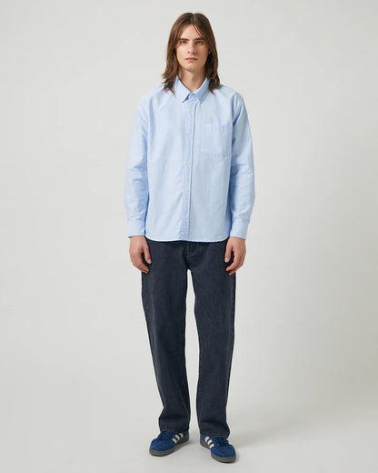 Camisa Oxford de manga larga de chambray