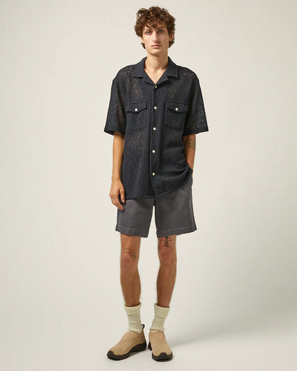 Floral Lace SS Camp Shirt