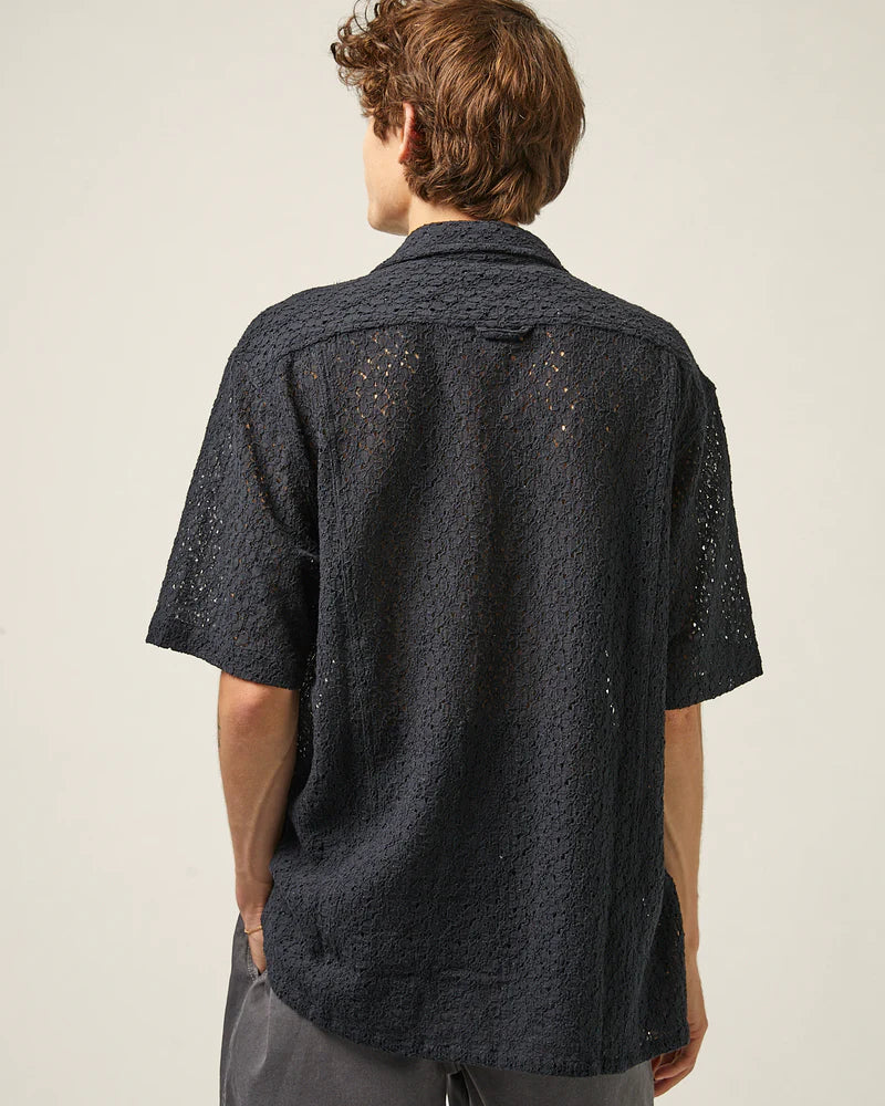 Floral Lace SS Camp Shirt
