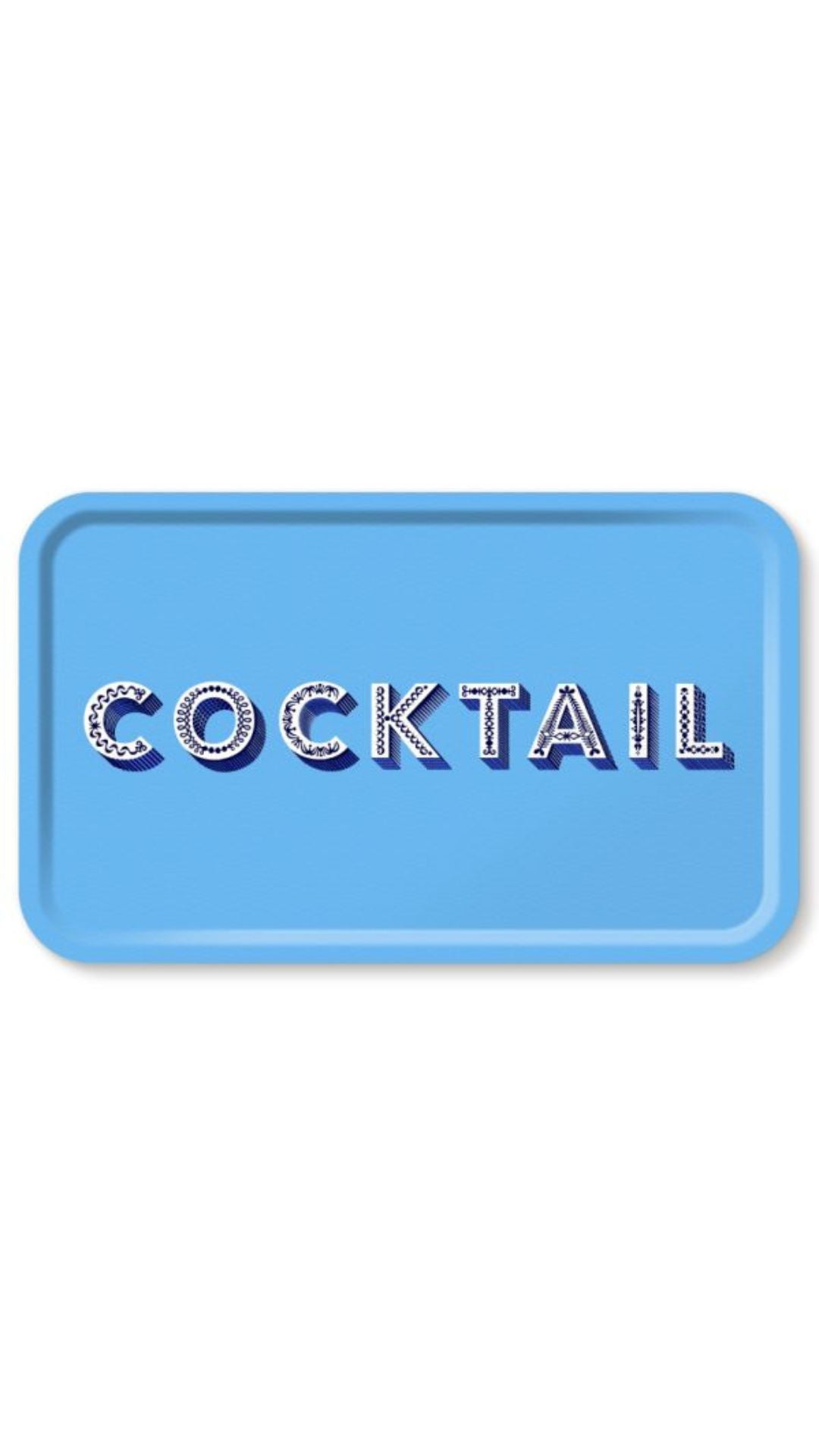 Cocktail/Sky Blue Tray 53/32cm