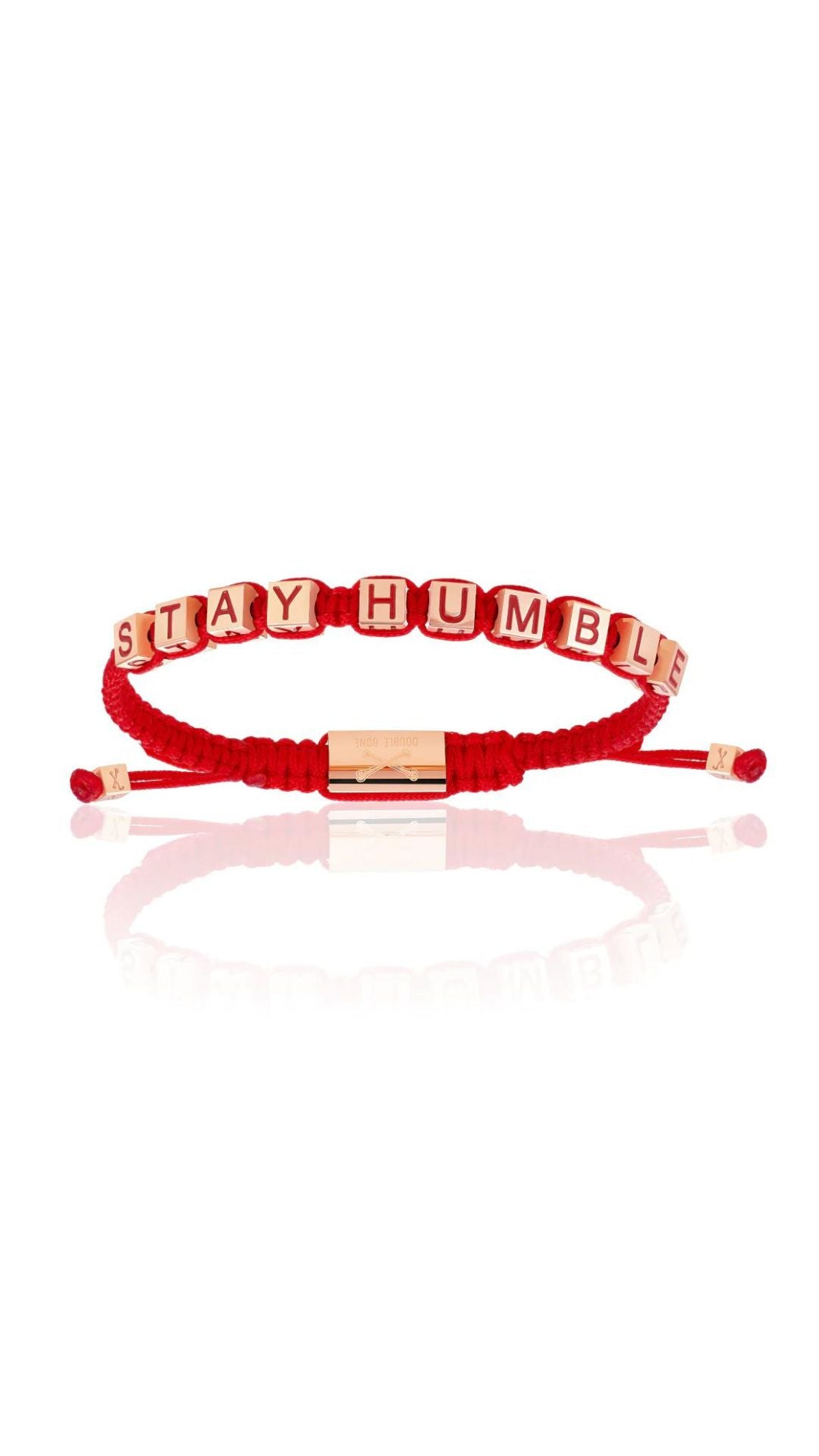 Red Nylon with Rose Gold STAY HUMBLE Bracelet