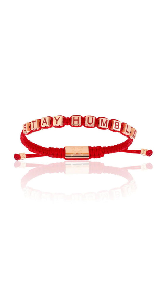 Red Nylon with Rose Gold STAY HUMBLE Bracelet
